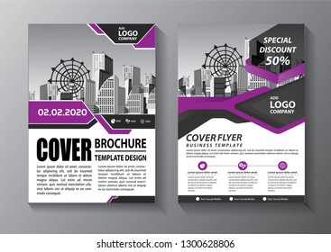 Business abstract vector template. Brochure design, cover modern layout, annual report, poster, flyer in A4 with colorful triangles, geometric shapes for tech, science, market with light background