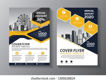 Business abstract vector template. Brochure design, cover modern layout, annual report, poster, flyer in A4 with colorful triangles, geometric shapes for tech, science, market with light background