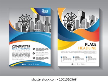 Business abstract vector template. Brochure design, cover modern layout, annual report, poster, flyer in A4 with colorful triangles, geometric shapes for tech, science, market with light background