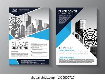 Business abstract vector template. Brochure design, cover modern layout, annual report, poster, flyer in A4 with colorful triangles, geometric shapes for tech, science, market with light background