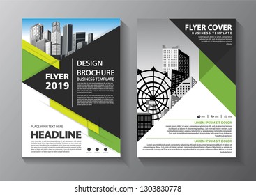 Business abstract vector template. Brochure design, cover modern layout, annual report, poster, flyer in A4 with colorful triangles, geometric shapes for tech, science, market with light background