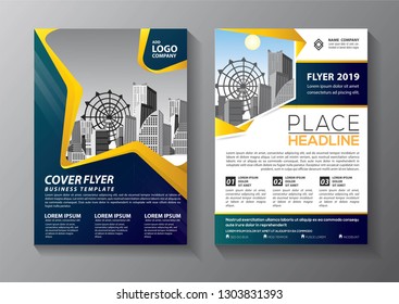 Business abstract vector template. Brochure design, cover modern layout, annual report, poster, flyer in A4 with colorful triangles, geometric shapes for tech, science, market with light background