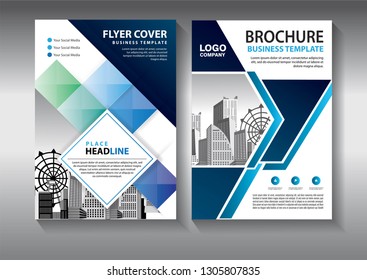 Business abstract vector template. Brochure design, cover modern layout, annual report, poster, flyer in A4 with colorful triangles, geometric shapes for tech, science, market with light background