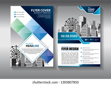 Business abstract vector template. Brochure design, cover modern layout, annual report, poster, flyer in A4 with colorful triangles, geometric shapes for tech, science, market with light background