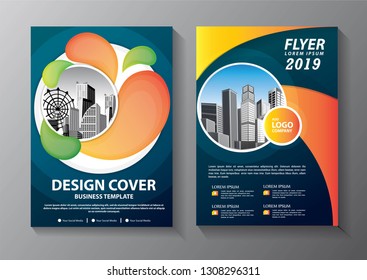 Business abstract vector template. Brochure design, cover modern layout, annual report, poster, flyer in A4 with colorful triangles, geometric shapes for tech, science, market with light background
