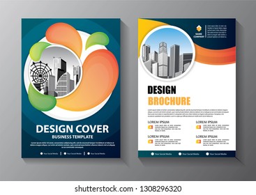 Business abstract vector template. Brochure design, cover modern layout, annual report, poster, flyer in A4 with colorful triangles, geometric shapes for tech, science, market with light background