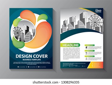 Business abstract vector template. Brochure design, cover modern layout, annual report, poster, flyer in A4 with colorful triangles, geometric shapes for tech, science, market with light background