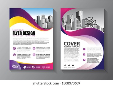 Business abstract vector template. Brochure design, cover modern layout, annual report, poster, flyer in A4 with colorful triangles, geometric shapes for tech, science, market with light background