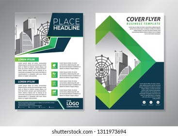 Business abstract vector template. Brochure design, cover modern layout, annual report, poster, flyer in A4 with colorful triangles, geometric shapes for tech, science, market with light background