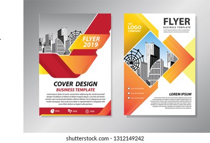 Business abstract vector template. Brochure design, cover modern layout, annual report, poster, flyer in A4 with colorful triangles, geometric shapes for tech, science, market with light background