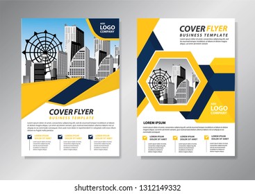 Business abstract vector template. Brochure design, cover modern layout, annual report, poster, flyer in A4 with colorful triangles, geometric shapes for tech, science, market with light background