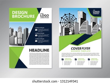 Business abstract vector template. Brochure design, cover modern layout, annual report, poster, flyer in A4 with colorful triangles, geometric shapes for tech, science, market with light background