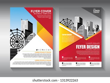 Business abstract vector template. Brochure design, cover modern layout, annual report, poster, flyer in A4 with colorful triangles, geometric shapes for tech, science, market with light background