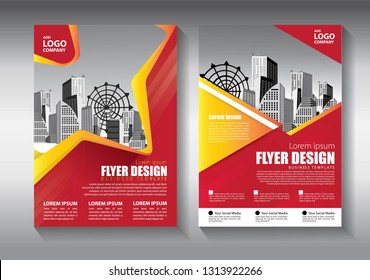 Business abstract vector template. Brochure design, cover modern layout, annual report, poster, flyer in A4 with colorful triangles, geometric shapes for tech, science, market with light background