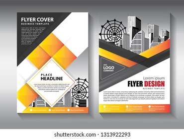 Business abstract vector template. Brochure design, cover modern layout, annual report, poster, flyer in A4 with colorful triangles, geometric shapes for tech, science, market with light background