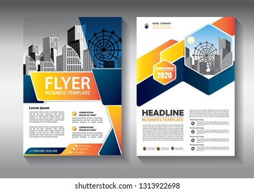 Business abstract vector template. Brochure design, cover modern layout, annual report, poster, flyer in A4 with colorful triangles, geometric shapes for tech, science, market with light background