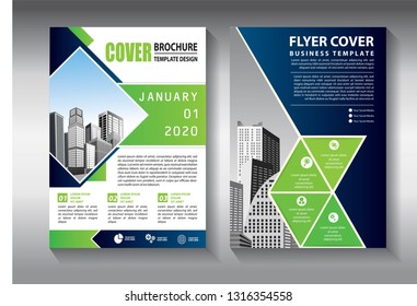 Business abstract vector template. Brochure design, cover modern layout, annual report, poster, flyer in A4 with colorful triangles, geometric shapes for tech, science, market with light background