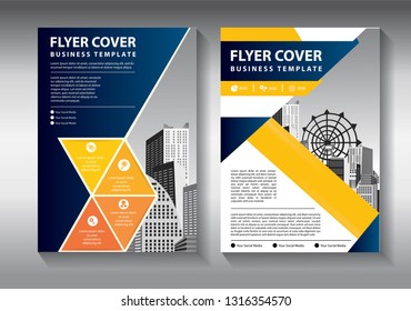 Business abstract vector template. Brochure design, cover modern layout, annual report, poster, flyer in A4 with colorful triangles, geometric shapes for tech, science, market with light background