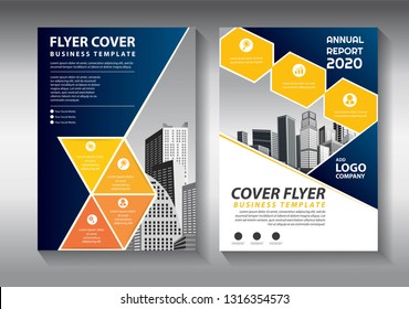 Business abstract vector template. Brochure design, cover modern layout, annual report, poster, flyer in A4 with colorful triangles, geometric shapes for tech, science, market with light background