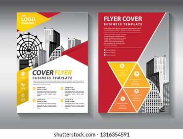 Business abstract vector template. Brochure design, cover modern layout, annual report, poster, flyer in A4 with colorful triangles, geometric shapes for tech, science, market with light background