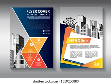 Business abstract vector template. Brochure design, cover modern layout, annual report, poster, flyer in A4 with colorful triangles, geometric shapes for tech, science, market with light background