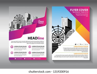 Business abstract vector template. Brochure design, cover modern layout, annual report, poster, flyer in A4 with colorful triangles, geometric shapes for tech, science, market with light background