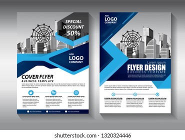 Business abstract vector template. Brochure design, cover modern layout, annual report, poster, flyer in A4 with colorful triangles, geometric shapes for tech, science, market with light background