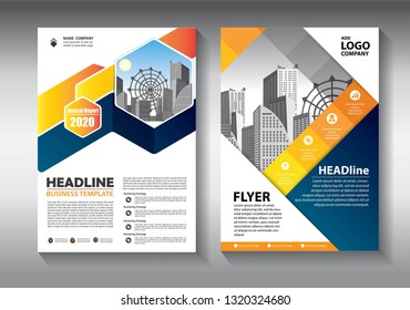 Business abstract vector template. Brochure design, cover modern layout, annual report, poster, flyer in A4 with colorful triangles, geometric shapes for tech, science, market with light background