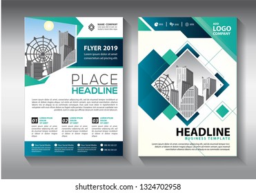 Business abstract vector template. Brochure design, cover modern layout, annual report, poster, flyer in A4 with colorful triangles, geometric shapes for tech, science, market with light background