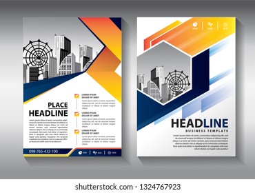 Business abstract vector template. Brochure design, cover modern layout, annual report, poster, flyer in A4 with colorful triangles, geometric shapes for tech, science, market with light background