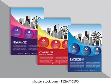 Business abstract vector template. Brochure design, cover modern layout, annual report, poster, flyer in A4 with colorful triangles, geometric shapes for tech, science, market with light background