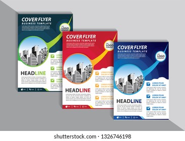 Business abstract vector template. Brochure design, cover modern layout, annual report, poster, flyer in A4 with colorful triangles, geometric shapes for tech, science, market with light background