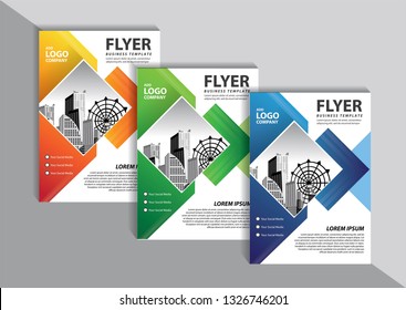 Business abstract vector template. Brochure design, cover modern layout, annual report, poster, flyer in A4 with colorful triangles, geometric shapes for tech, science, market with light background