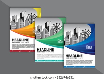 Business abstract vector template. Brochure design, cover modern layout, annual report, poster, flyer in A4 with colorful triangles, geometric shapes for tech, science, market with light background