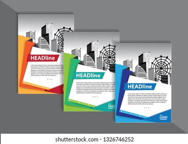 Business abstract vector template. Brochure design, cover modern layout, annual report, poster, flyer in A4 with colorful triangles, geometric shapes for tech, science, market with light background