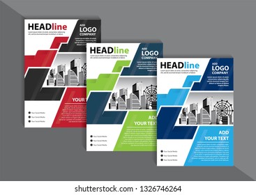 Business abstract vector template. Brochure design, cover modern layout, annual report, poster, flyer in A4 with colorful triangles, geometric shapes for tech, science, market with light background