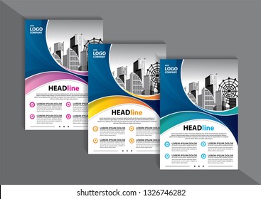 Business abstract vector template. Brochure design, cover modern layout, annual report, poster, flyer in A4 with colorful triangles, geometric shapes for tech, science, market with light background