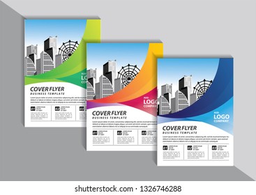 Business abstract vector template. Brochure design, cover modern layout, annual report, poster, flyer in A4 with colorful triangles, geometric shapes for tech, science, market with light background