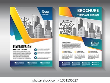 Business abstract vector template. Brochure design, cover modern layout, annual report, poster, flyer in A4 with colorful triangles, geometric shapes for tech, science, market with light background