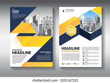 Business abstract vector template. Brochure design, cover modern layout, annual report, poster, flyer in A4 with colorful triangles, geometric shapes for tech, science, market with light background