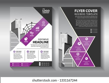 Business abstract vector template. Brochure design, cover modern layout, annual report, poster, flyer in A4 with colorful triangles, geometric shapes for tech, science, market with light background