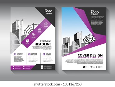 Business abstract vector template. Brochure design, cover modern layout, annual report, poster, flyer in A4 with colorful triangles, geometric shapes for tech, science, market with light background