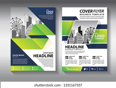 Business abstract vector template. Brochure design, cover modern layout, annual report, poster, flyer in A4 with colorful triangles, geometric shapes for tech, science, market with light background