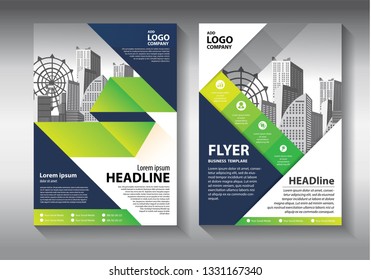 Business abstract vector template. Brochure design, cover modern layout, annual report, poster, flyer in A4 with colorful triangles, geometric shapes for tech, science, market with light background