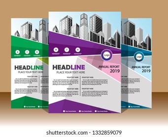 Business abstract vector template Brochure design cover modern layout annual report
poster flyer in A4 with colorful triangles geometric shapes for tech science market with light background