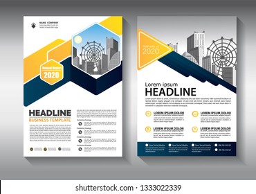 Business abstract vector template. Brochure design, cover modern layout, annual report, poster, flyer in A4 with colorful triangles, geometric shapes for tech, science, market with light background