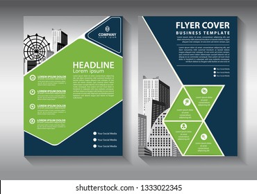 Business abstract vector template. Brochure design, cover modern layout, annual report, poster, flyer in A4 with colorful triangles, geometric shapes for tech, science, market with light background