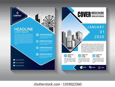 Business abstract vector template. Brochure design, cover modern layout, annual report, poster, flyer in A4 with colorful triangles, geometric shapes for tech, science, market with light background