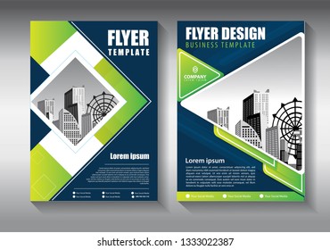 Business abstract vector template. Brochure design, cover modern layout, annual report, poster, flyer in A4 with colorful triangles, geometric shapes for tech, science, market with light background