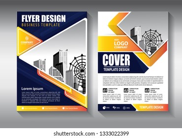Business abstract vector template. Brochure design, cover modern layout, annual report, poster, flyer in A4 with colorful triangles, geometric shapes for tech, science, market with light background